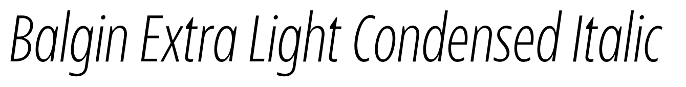 Balgin Extra Light Condensed Italic